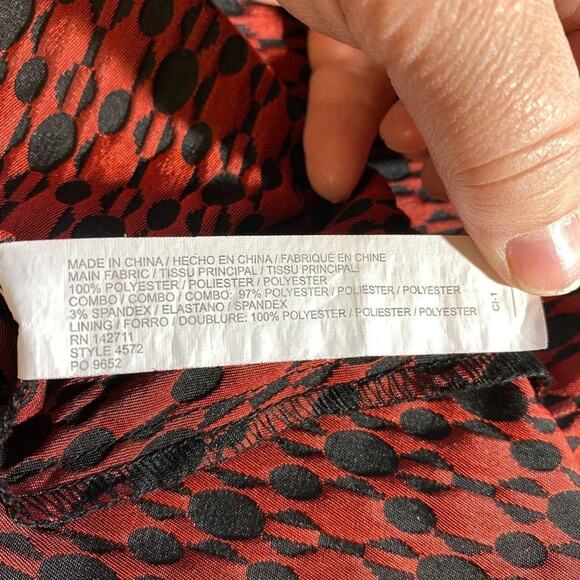 Eloquii Red Black Geometric Career Work Dress 18 - Picture 7 of 7